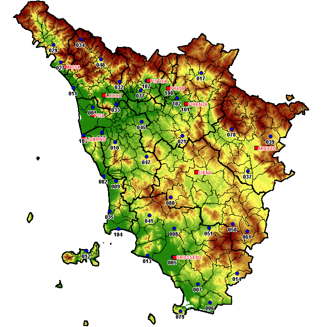 Classificazione atmosferica della regione Toscana 4. Comuni associati alle stazioni 4.