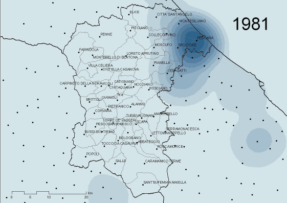 spostamento per stadi successivi verso l area metropolitana pescarese e gli ambiti comunali limitrofi 23 Distribuzioni