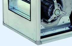 BOX-D Ventilatori cassonati centrifughi a doppia aspirazione direttamente accoppiati Direct drive double inlet box fans DESCRIZIONE ENERALE II ventilatori della serie BOX-D sono particolarmente