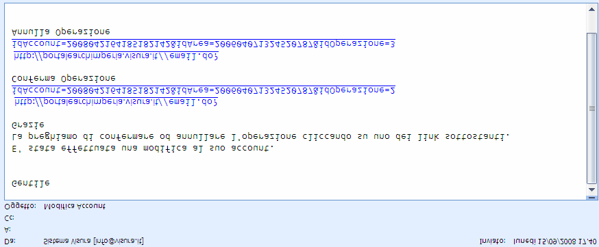 Conferma iscrizione Dopo aver inserito e salvato i dati il sistema genera, in automatico, una richiesta di conferma inscrizione per mezzo di una