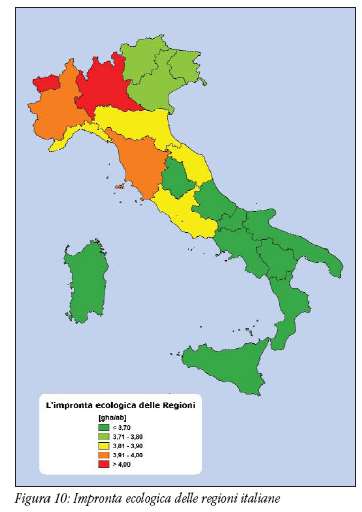A.A.A. 4 Italie CERCASI! L'Italia ha un impronta ecologica (dati 2012) di 4.52 ettari globali pro capite con una biocapacità di 1.