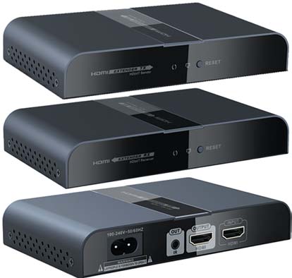 HDMI Extender LKV-380pro Trasmettitore e Ricevitore HDMI su Rete Elettrica LKV380Pro è un kit trasmettitore e ricevitore HDbitT HDMI su linea elettrica, che consente di trasmettere segnali 1080p HDMI