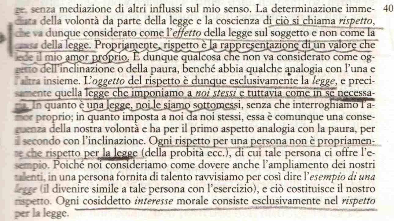 Nota di Kant: non confondere rispetto con un