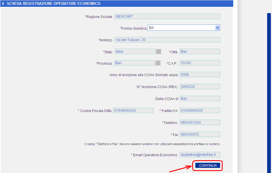 La selezione attraverso il click sull icona sulla scheda di registrazione: chiuderà la finestra e valorizzerà il