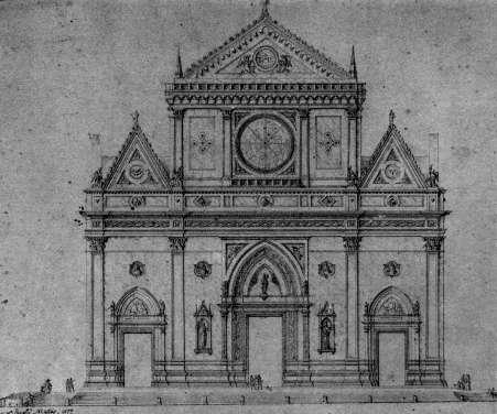 Santa Croce, Firenze 1857/65 Su progetto di Arnolfo di Cambio (1294) è consacrata nel 1443 incompiuta nel fronte.