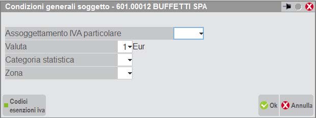 Il pulsante F6 Condizioni e automatismi viene utilizzato per l impostazione di ulteriori parametri per attivare diverse funzioni spiegate nel dettaglio nelle diverse guide di riferimento.