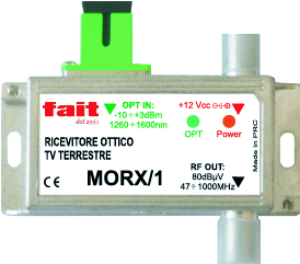 TRASDUTTORI OTTICI MOTX/0 Connettore ingresso RF: F femmina Connettore uscita ottica: SC/APC Dimensione: 00x00x5 mm Trasmettitore ottico terrestre.