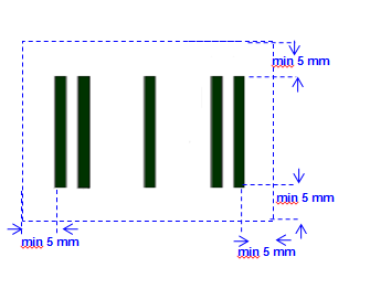 Deve inoltre essere garantita intorno al codice una zona di rispetto di 5 mm di colore bianco come indicato nella figura seguente. 3.