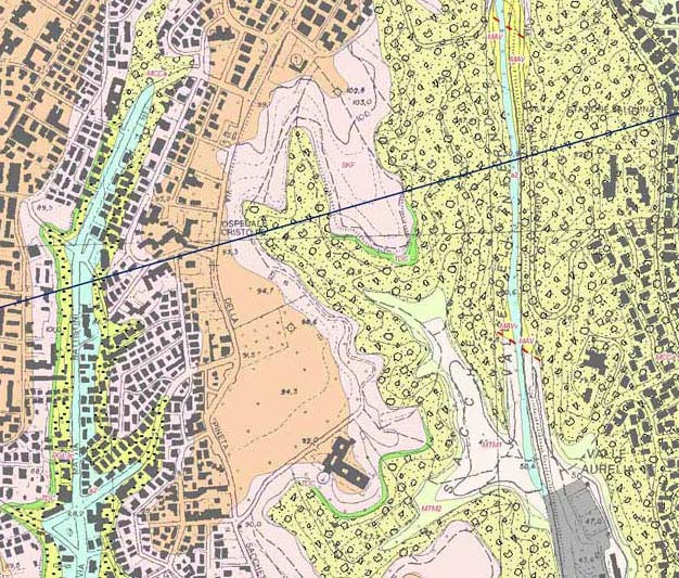 STRALCIO FOGLIO ROMA - CARTA GEOLOGICA depositi alluvionali (a 2 ) (Olocene) successione di La Storta (LTT) (Pleistocene medio) successione di Sacrofano (SKF)