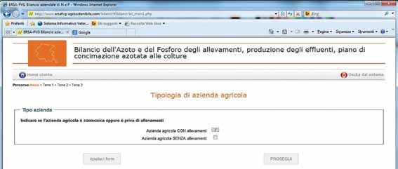 8 2014 NOTIZIARIO2 Figura 1: Accesso a DSSNP-WEB. Figura 2: Tipologia di azienda agricola, CON allevamenti e SENZA allevamenti.