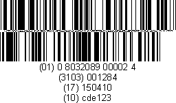 Tabella 5-2 I codici a barre per l unità consumatore EAN-13 GS1 DataBar Peso fisso Dalla scansione dell EAN-13, viene catturato il GTIN-13 della referenza (8032089000017).