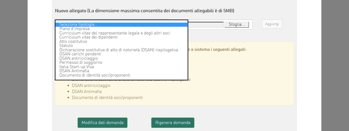 Appena caricata la domanda potrà essere eliminata cliccando sull icona X, (Figura 63), ma quando sarà caricato uno degli allegati previsti dalla normativa la domanda potrà essere solo scaricata; sarà