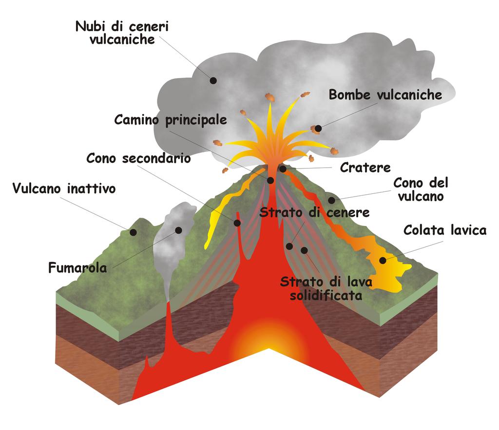 I VULCANI I vulcani sono spaccature della crosta terrestre da cui fuoriescono materiali allo stato liquido, solido e gassoso.