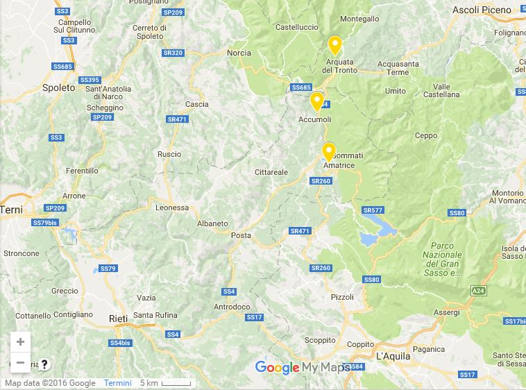 Premessa RISPOSTA AL TERREMOTO IN CENTRO ITALIA Aggiornamento 03/11/2016 L area colpita dal sisma del 24 agosto 2016 e i paesi Il 24 agosto 2016 una forte scossa di terremoto di magnitudo 6.