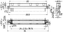 09. 18 Serie 130 tipo REVERSE (maschio) Disponibile a 32 e 64 poli (file A+C), e a 96 poli (file A+B+C). Performance level 3.