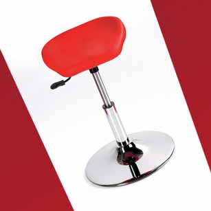 nails ZONE WENGÈ 04_ sgabello in poliuretano rosso e acciaio red polyurethane and steel stool 01_ lampada lamp 02_ cuscino in