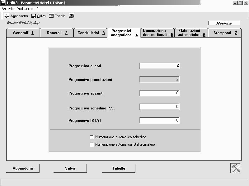 3. PROCEDURA MANUALE 1 Premessa I PASSI OPERATIVI CHE SEGUONO DEVONO ESSERE EFFETTUATI ALL'INIZIO DELL'ANNO, PRIMA DI ESEGUIRE ALTRE OPERAZIONI (ad esempio check in, prenotazioni, ecc..).