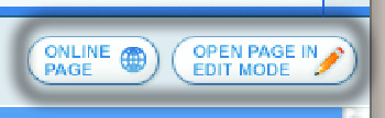 Modalità Inline / Edit Mode Per accedere alla modalità editabile di una pagina potete sia selezionare l icona nella gestione pagine oppure cliccando direttamente il bottone Open in edit mode.