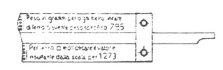 Fig. 14 Retro del cursore, con le tabelle per avere le misure per le filettature con passi a pollici e millimetri. Fig.