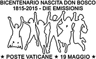 Comunicato 18/2015 del 7 maggio 2015 Annullo postale speciale in occasione dell emissione della serie filatelica Bicentenario della nascita di San Giovanni Bosco (19 maggio 2015) In occasione dell