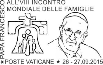 Comunicato 41/2015 del 15 settembre 2015 Annullo postale speciale in occasione della partecipazione del Santo Padre Francesco all VIII Incontro Mondiale delle Famiglie (26-27 settembre 2015) In