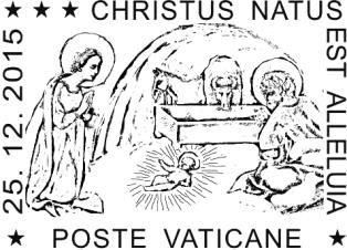 Comunicato 55/2015 del 4 dicembre 2015 Annullo postale speciale in occasione del Santo Natale (25 dicembre 2015) In occasione della solennità del Santo Natale le Poste Vaticane porranno in uso uno