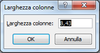 Lavorare con le celle Modificare altezza delle righe e larghezza delle colonne Per modificare altezza delle righe e larghezza delle colonne selezionare le righe o colonne da modificare non è