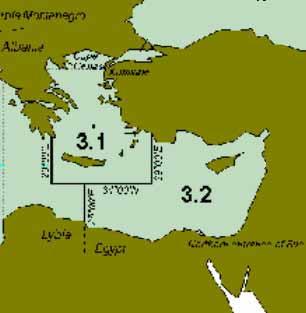 INDICAZIONE DELLE ZONE DI CATTURA Mediterraneo orientale