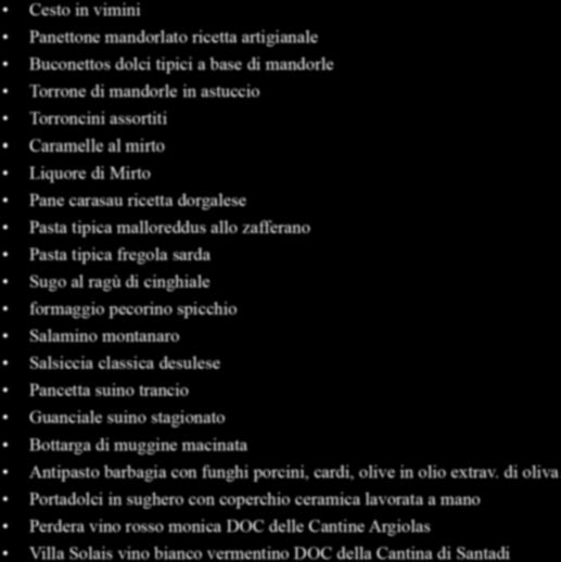 Cesto in vimini Panettone mandorlato ricetta artigianale Buconettos dolci tipici a base di mandorle Torrone di mandorle in astuccio Torroncini assortiti Caramelle al mirto Liquore di