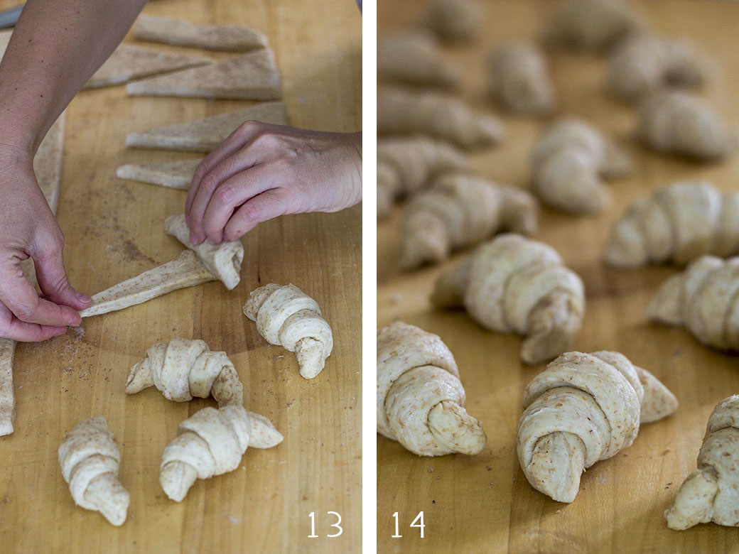 Fate lievitare il croissant su una teglia ben distanziati tra loro. Ci vorranno circa 2 ore ma il tempo dipende dal caldo dell ambiente.