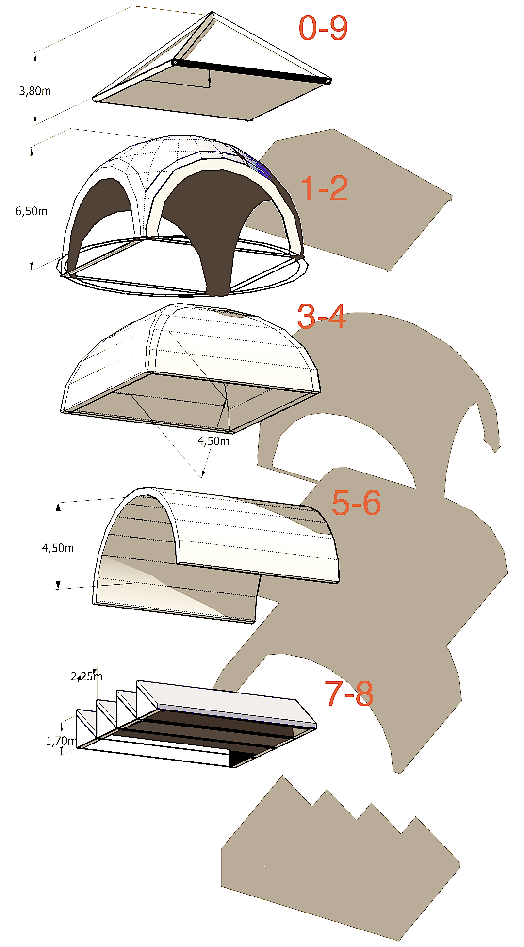 Elevazioni gli edifici hanno ovviamente almeno un primo piano e possono prevederne eventualmente un secondo dato che la sezione deve tener conto innanzitutto delle conseguenze della configurazione