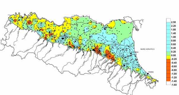 Questo aspetto è molto preoccupante in quanto le depressioni sono consistenti proprio nelle zone dove invece l acquifero profondo si ricarica.