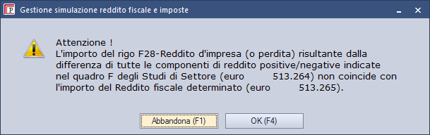 Possibilità di verifica dei conti derivati Possibilità di copiare da un calcolo previsionale precedentemente eseguito In uscita dal modello simulato Studi di Settore, la procedura esegue un controllo