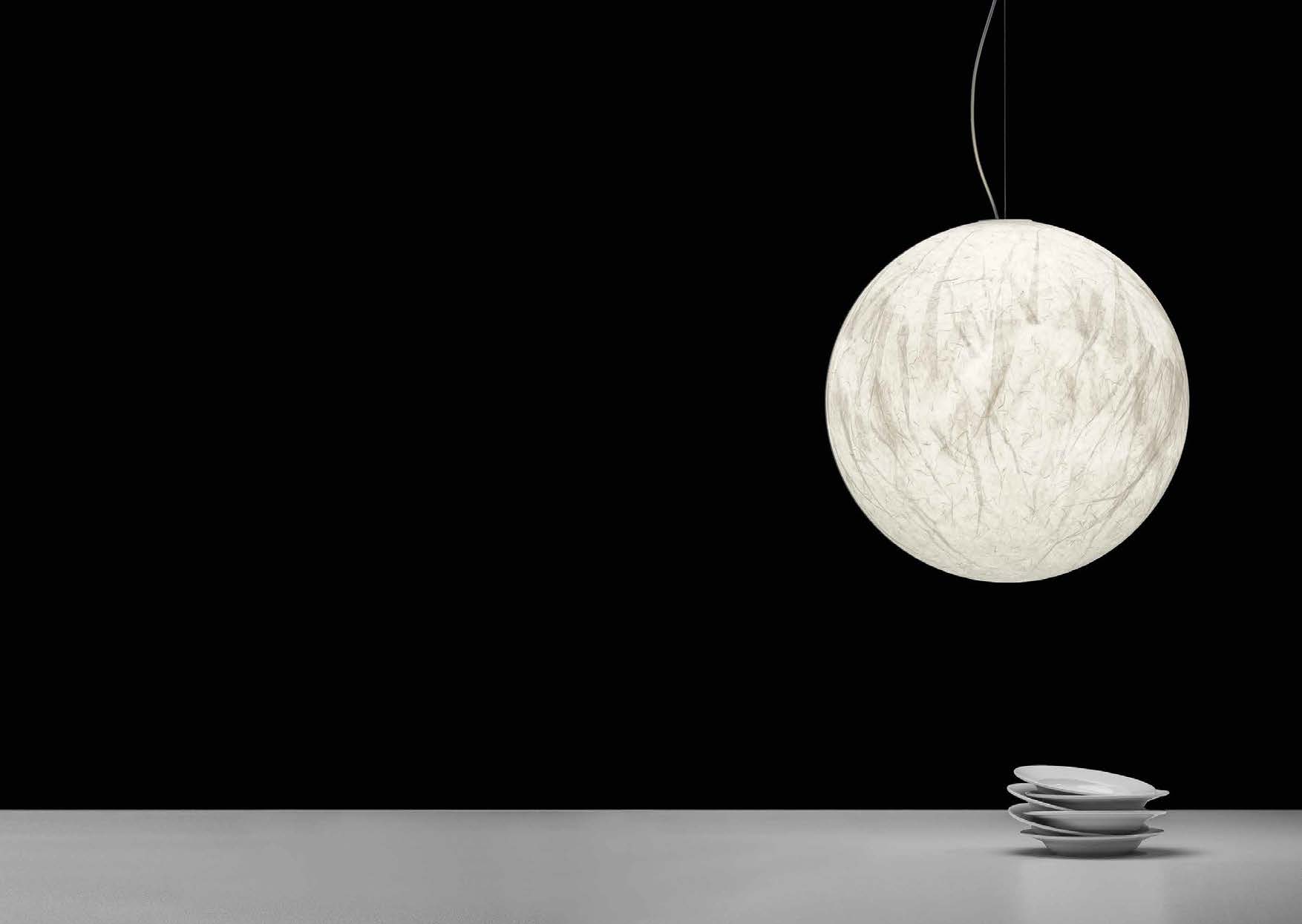 MOON MOON 60 - DESIGN DAVIDE GROPPI - 2005 - SUSPENSION LAMP - JAPANESE PAPER - PVC 220 / 240 V - 50 / 60 Hz - MAX 105 W - E27 COD.