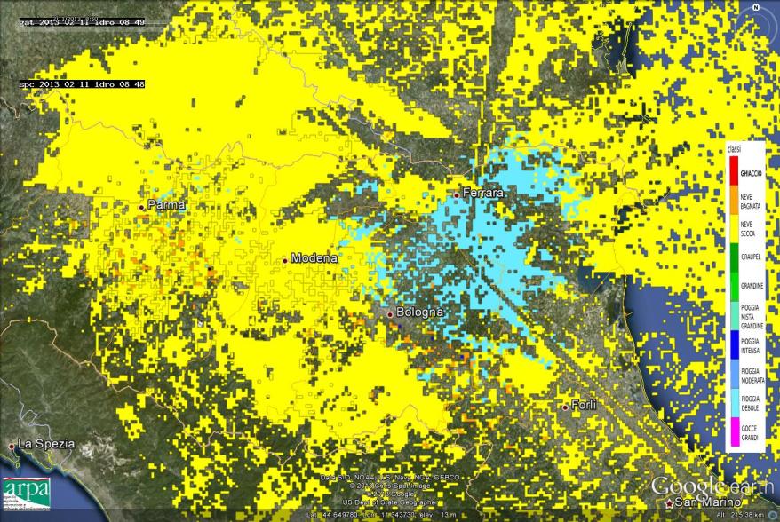 La tabella seguente mostra invece le osservazioni di neve da parte del corpo Forestale dello Stato.