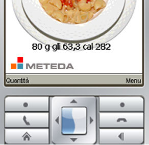 Diario Alimentare Interattivo Con i tasti del cellulare si scorrono gli alimenti