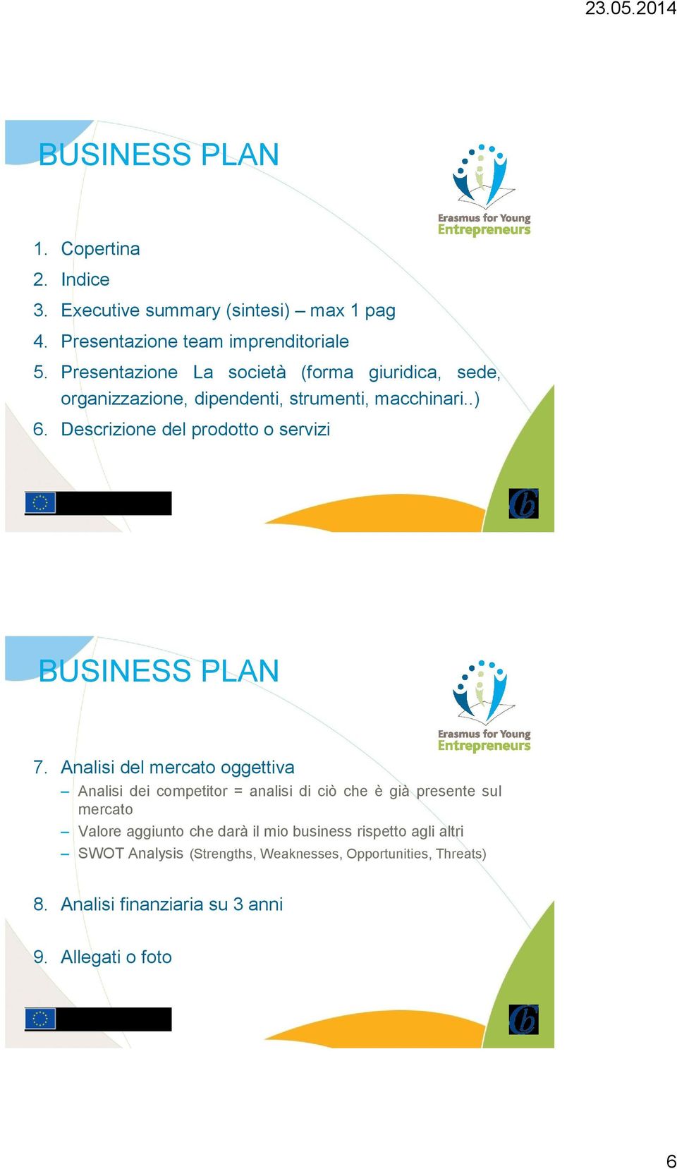 Descrizione del prodotto o servizi BUSINESS PLAN 7.
