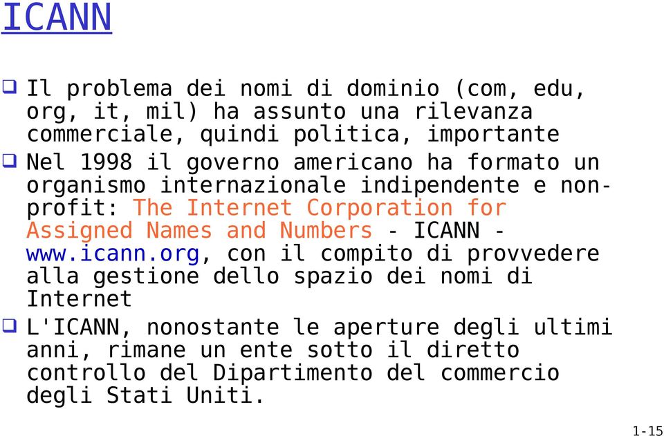 Names and Numbers - ICANN - www.icann.