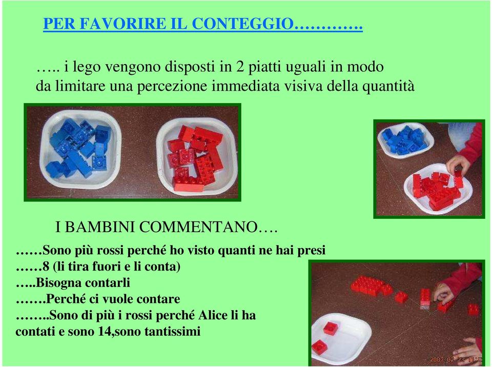 immediata visiva della quantità I BAMBINI COMMENTANO.