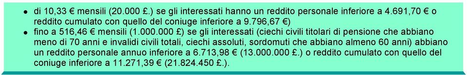 000 ) se gli interessati (ciechi civili titolari di pensione che abbiano meno di 70 anni e invalidi civili totali, ciechi