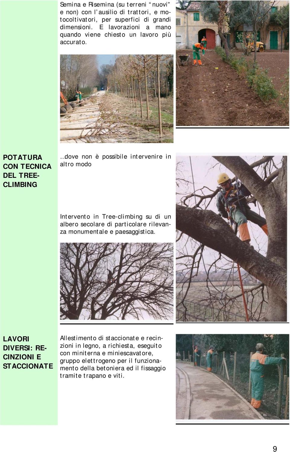 POTATURA CON TECNICA DEL TREE- CLIMBING dove non è possibile intervenire in altro modo Intervento in Tree-climbing su di un albero secolare di particolare