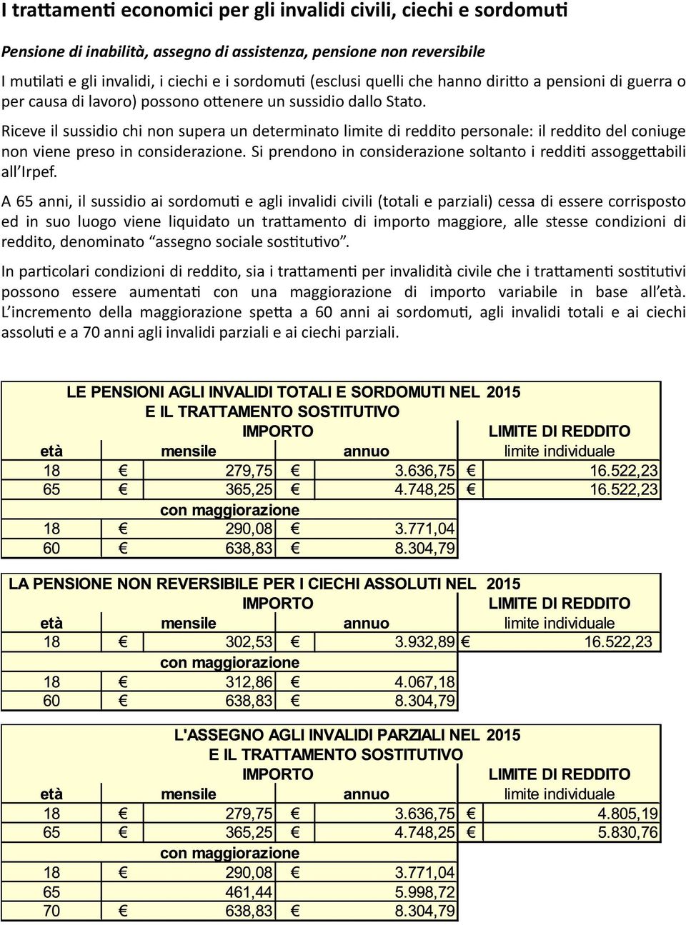 Riceve il sussidio chi non supera un determinato limite di reddito personale: il reddito del coniuge non viene preso in considerazione.