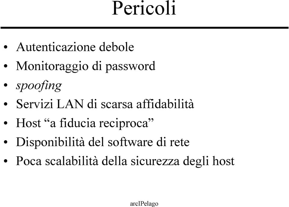 affidabilità Host a fiducia reciproca