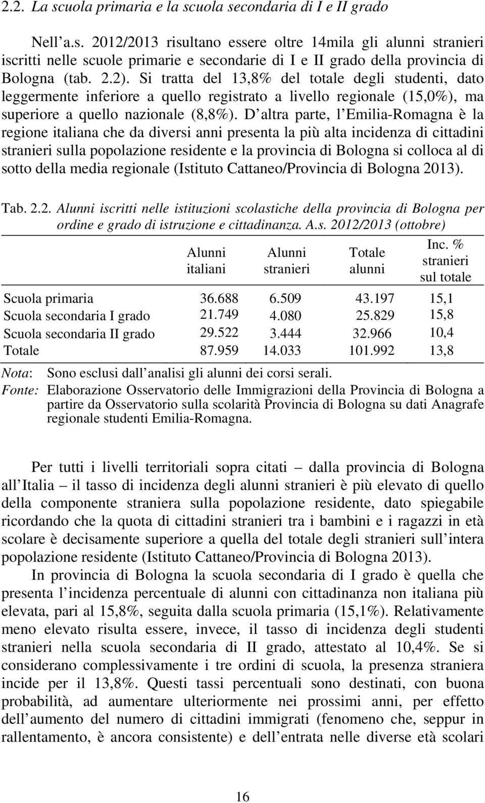 D altra parte, l Emilia-Romagna è la regione italiana che da diversi anni presenta la più alta incidenza di cittadini stranieri sulla popolazione residente e la provincia di Bologna si colloca al di