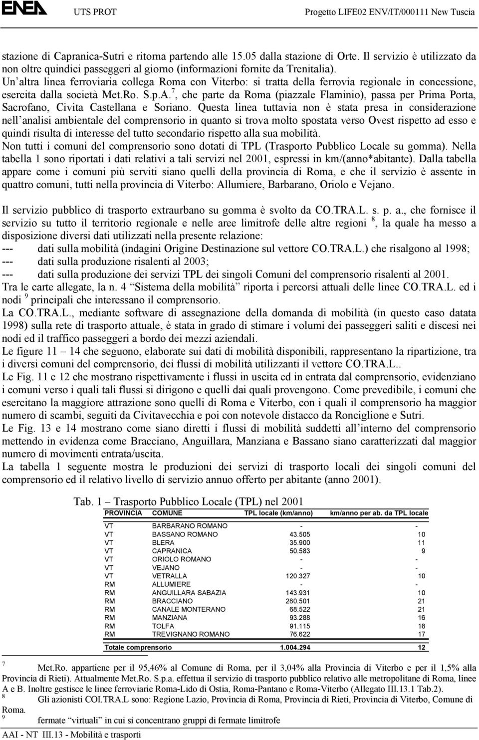 7, che parte da Roma (piazzale Flaminio), passa per Prima Porta, Sacrofano, Civita Castellana e Soriano.