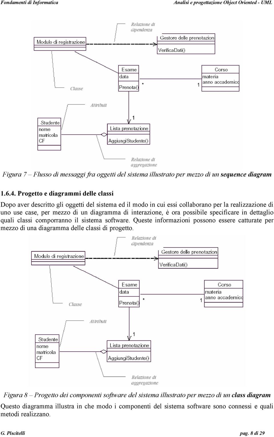 di interazione, è ora possibile specificare in dettaglio quali classi comporranno il sistema software.