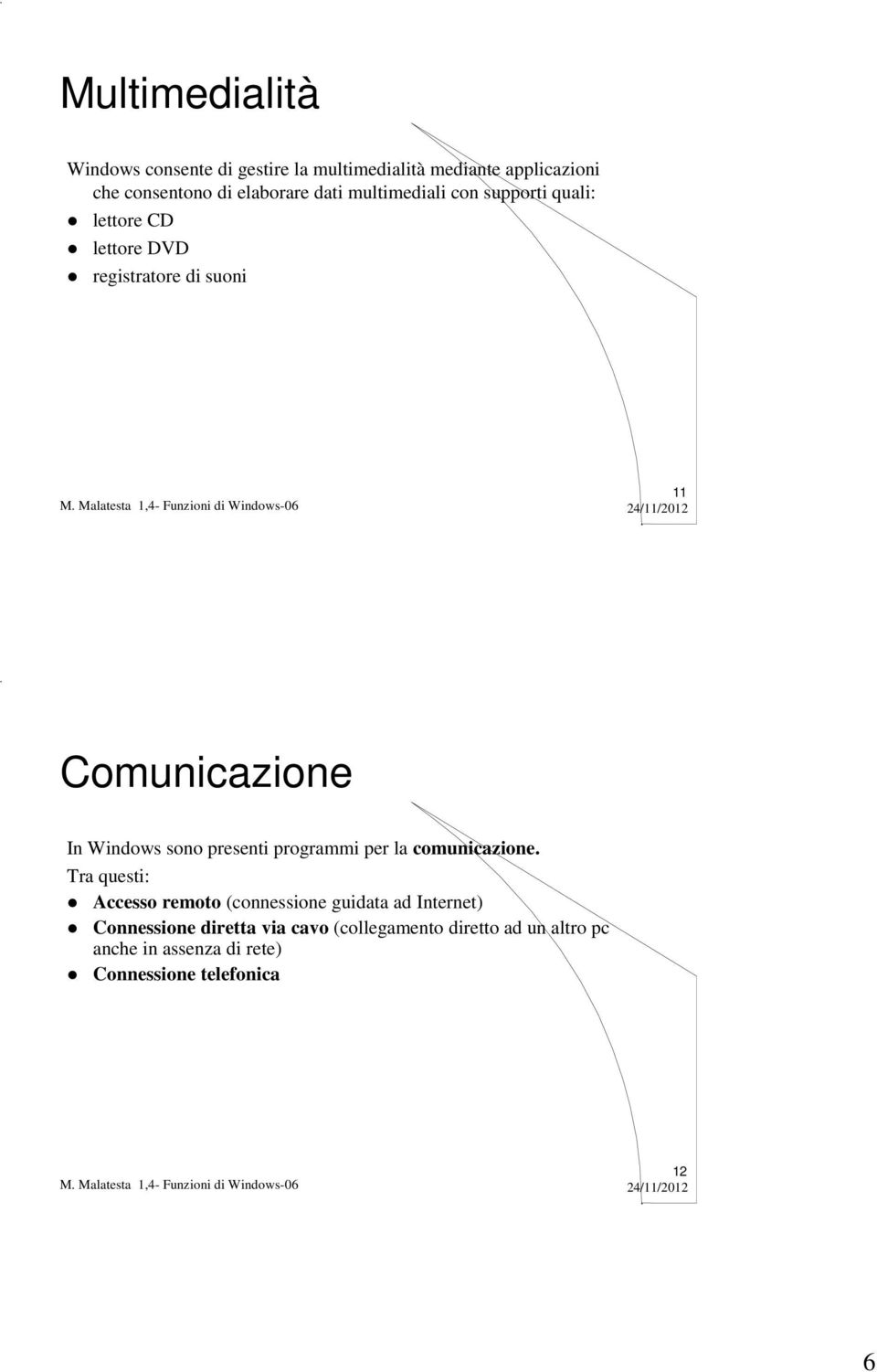 sono presenti programmi per la comunicazione.