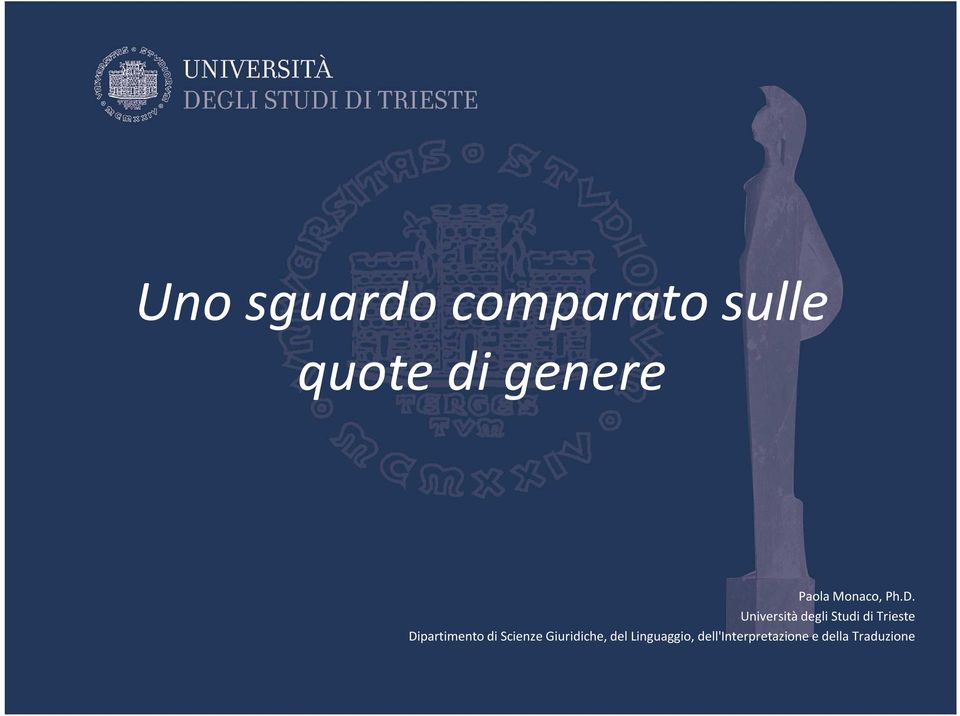 Università degli Studi di Trieste Dipartimento