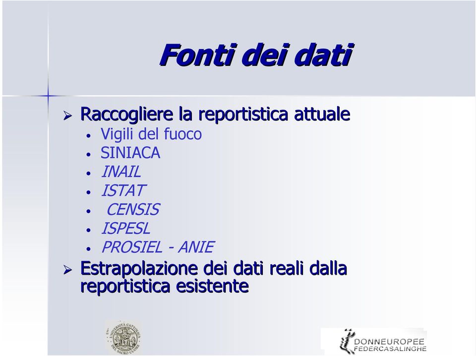 ISTAT CENSIS ISPESL PROSIEL - ANIE