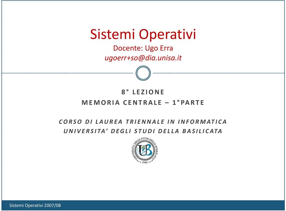 it 8 LEZIONE MEMORIA CENTRALE 1 PARTE CORSO